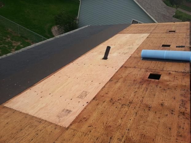 A recent residential roof repair job in the Sioux Falls, SD area